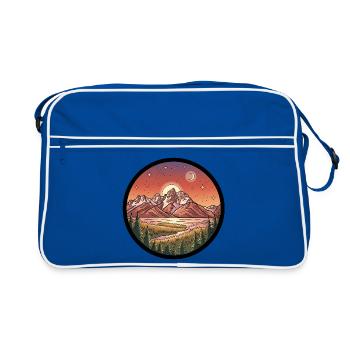 Mondscheingebirge Rundpatch - Retro Tasche - Blau/Weiß - Vorne