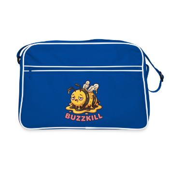 Ne soyez pas un rabat-joie - Design drôle d’abeille - Sac Retro - bleu/blanc - Devant