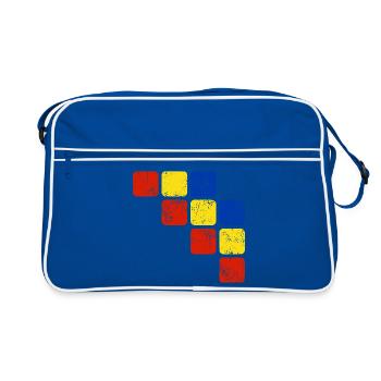 Colors Ornament Pattern - Basic Colors - Retro Bag - blue/white - Front