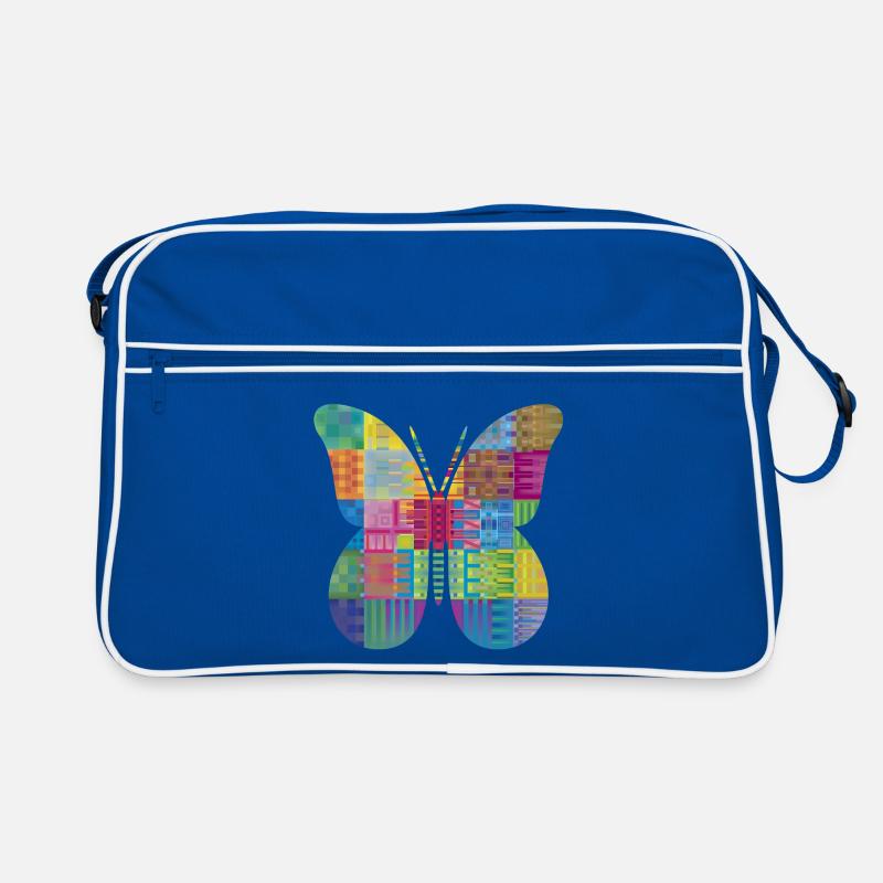 Bunter Patchwork-Schmetterling Retro Tasche