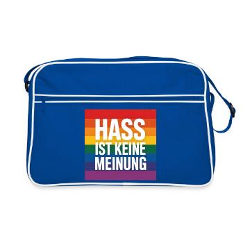 La haine n’est pas une opinion - Antifa Tee - Sac Retro - bleu/blanc - Devant