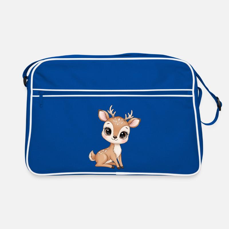 Kuschelige Rehchen Illustration Retro Tasche