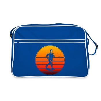 Iconic running motif - Retro Bag - blue/white - Front