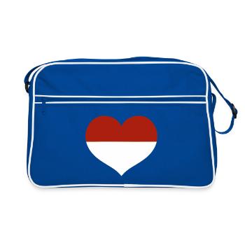Monaco Flag Heart - Retro Bag - blue/white - Front