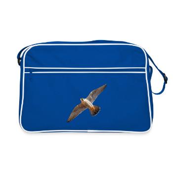 Faucon pèlerin en vol plané – puissance et précision - Sac Retro - bleu/blanc - Devant