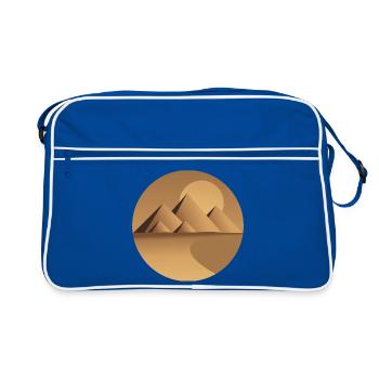 Desert Sun Pyramids Circle - Retro Bag - blue/white - Front