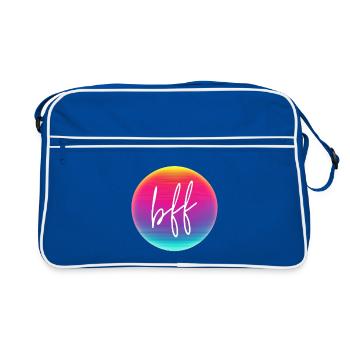 BFF! Neon circle customizable - Retro Bag - blue/white - Front