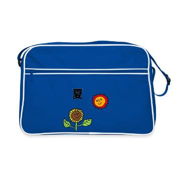 Été soleil et Tournesols Joyeux - Sac Retro - bleu/blanc - Devant