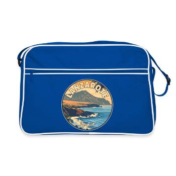 Explore Lanzarote In Spain Vintage Canary Islands - Retro Bag - blue/white - Front