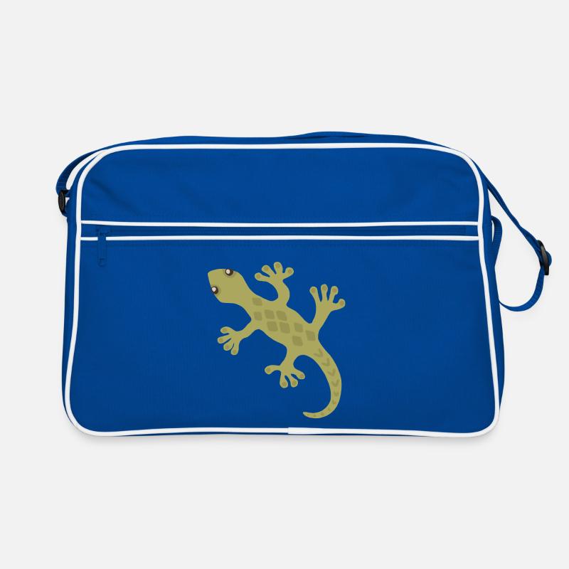 Lime Gecko Silhouette Muster Retro Tasche