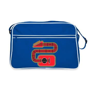 Red Abstract Shape Guitar - Retro Bag - blue/white - Front