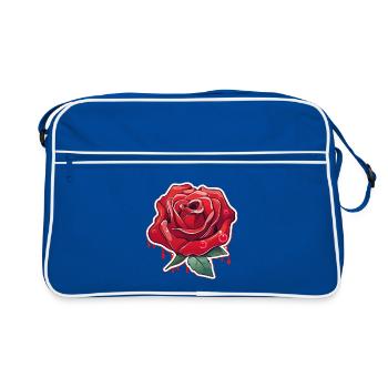 Style de tatouage rose rouge sang - Sac Retro - bleu/blanc - Devant