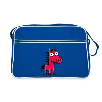 Coloré Griffonnage de Poney - Sac Retro - bleu/blanc - Devant