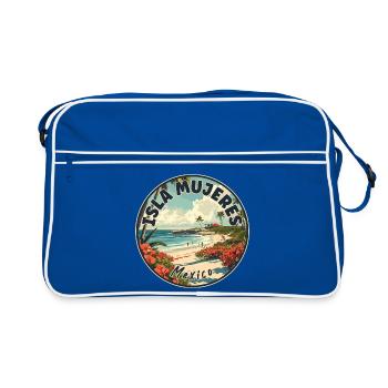 Découvrez le Paradis Tropical Isla Mujeres Mexico - Sac Retro - bleu/blanc - Devant