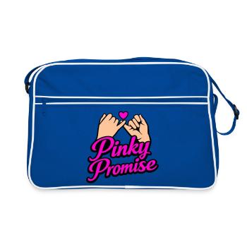Pinky Promise Heart Promise Word of Honor Shirt - Retro Bag - blue/white - Front