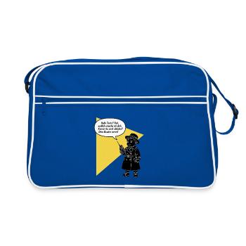 Bonjour tante - tu décroches ? Ton frère est drôle, agaçant - Sac Retro - bleu/blanc - Devant