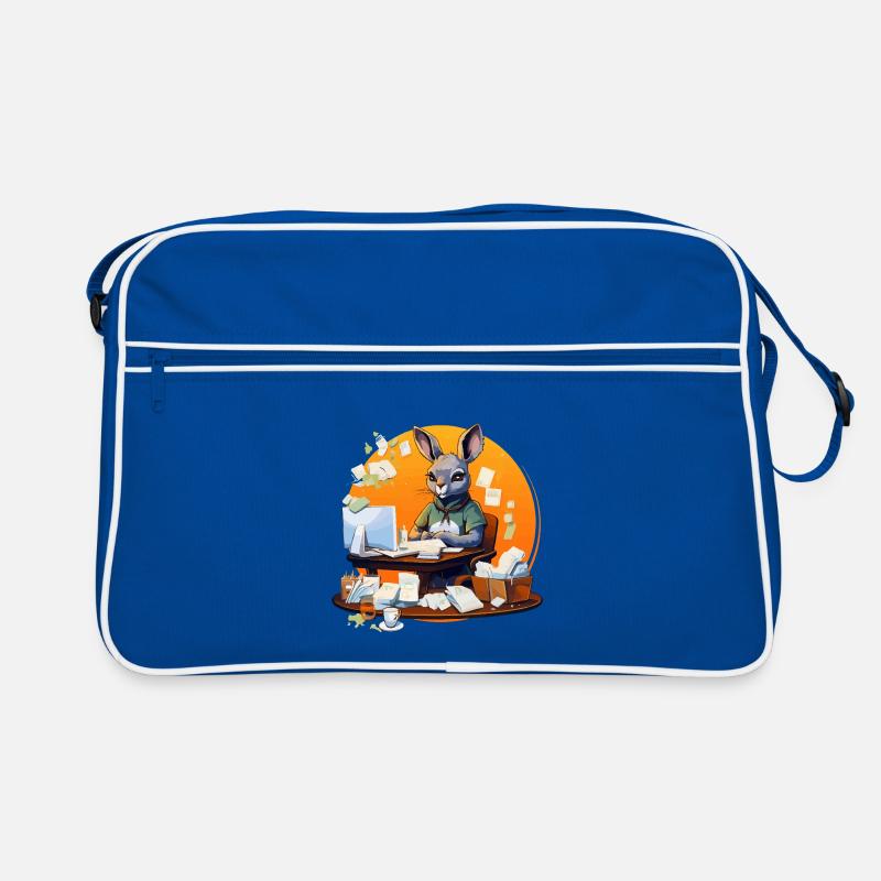 Lapin de bureau dans le chaos du papier Sac Retro
