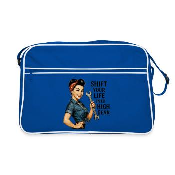 Pin-up vintage Workshop : mode de vie High Gear - Sac Retro - bleu/blanc - Devant