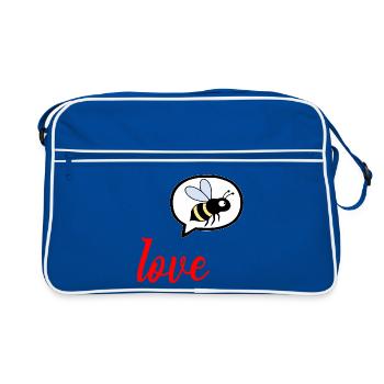 J’adore le miel des abeilles - Sac Retro - bleu/blanc - Devant