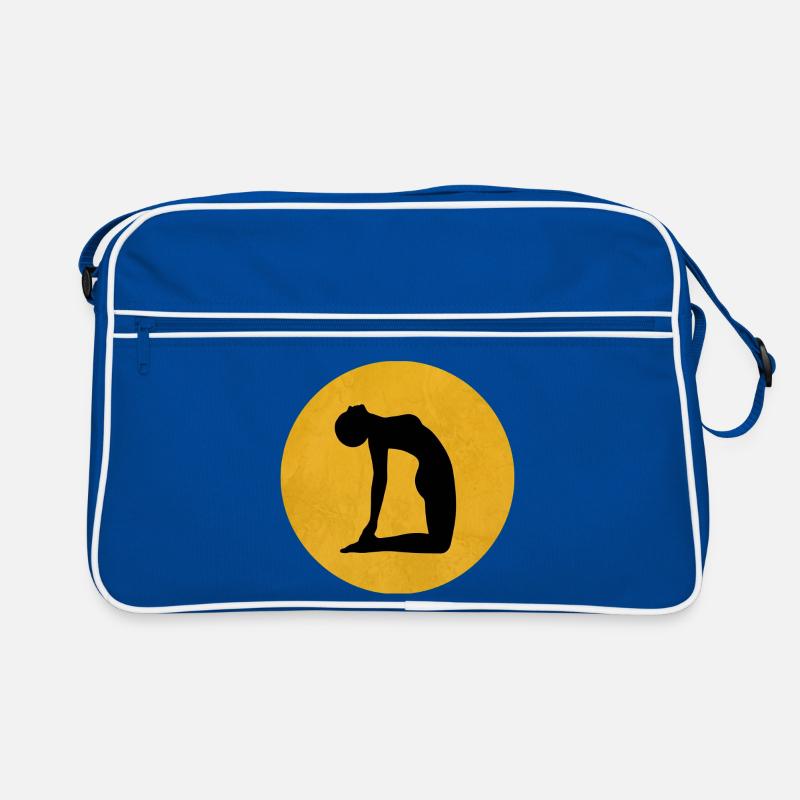 Kamel Yoga Pose Silhouette Sonne Design Retro Tasche