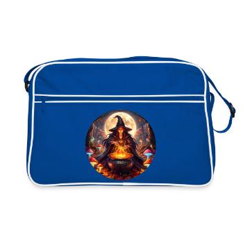 Moonlit Witch's Cauldron - Retro Bag - blue/white - Front