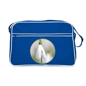 Perce-neige fleur blanche Fleur blanche Éclosion précoce - Sac Retro - bleu/blanc - Devant