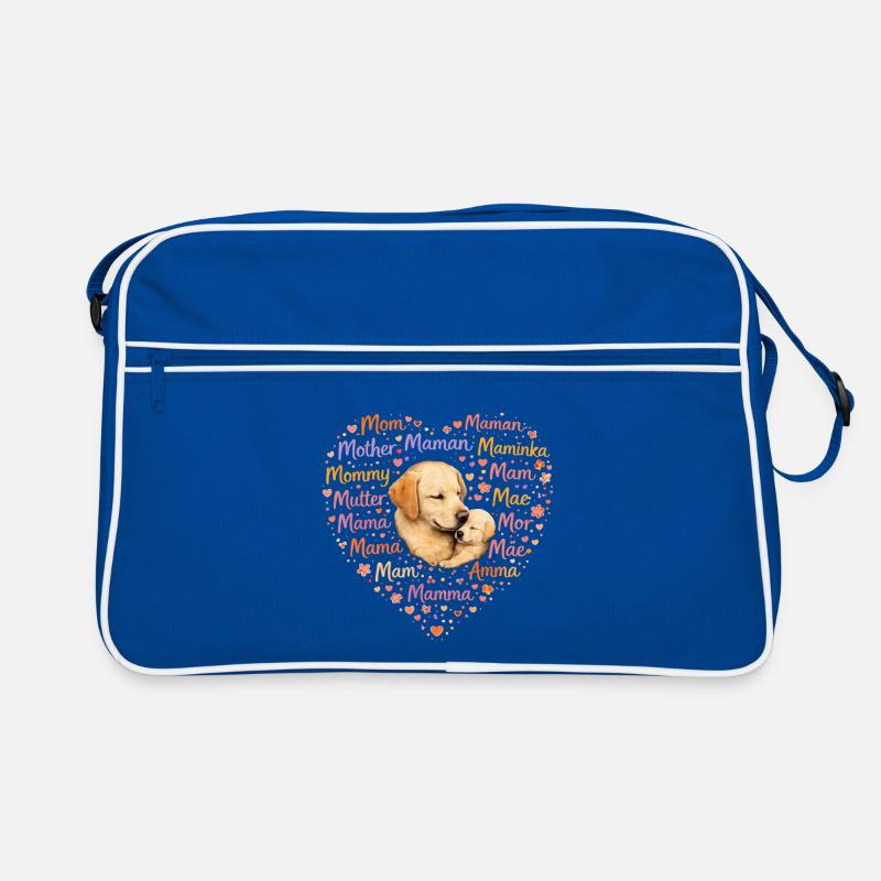 Labrador Mama Herz – Muttertag Geschenk Retro Tasche