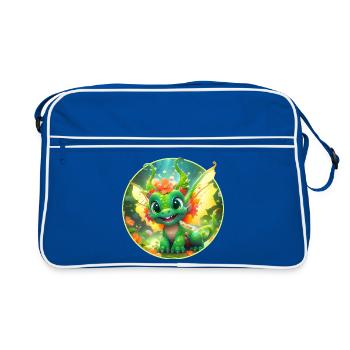 Blossom Dragons in the Wonder Forest - Retro Bag - blue/white - Front