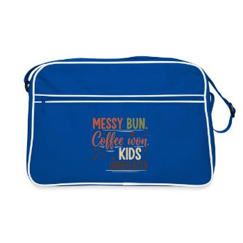 Messy Bun, Coffee Won - Retro Bag - blue/white - Front