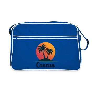 Souvenir de Noël des palmiers rétro de Cancun - Sac Retro - bleu/blanc - Devant