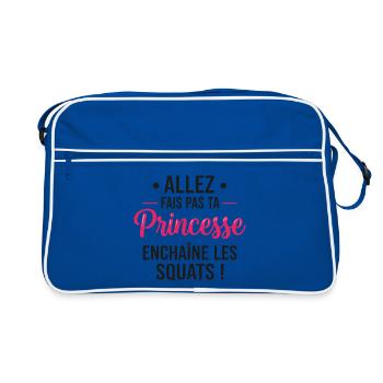 Cadeau femme femme princesse enchaîne les squats - Sac Retro - bleu/blanc - Devant