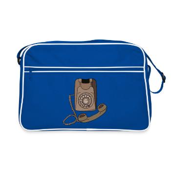 Vintage-Wählscheibentelefon - Retro Tasche - Blau/Weiß - Vorne