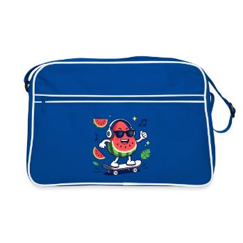 Pastèque Rythmée en Skate - Sac Retro - bleu/blanc - Devant