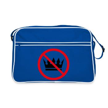 Keine Könige! (Protestschild / POS 2C) - Retro Tasche - Blau/Weiß - Vorne