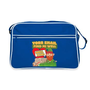 Yorr Email Find Mi Well - Gnome Humour - Retro Bag - blue/white - Front