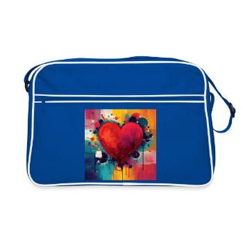 Graffiti au cœur vif - Sac Retro - bleu/blanc - Devant