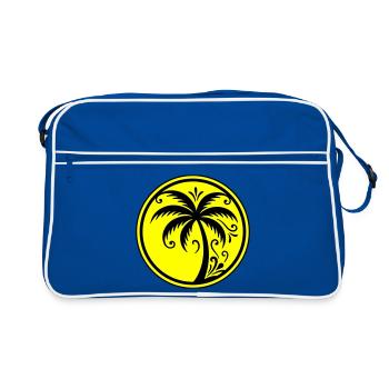 Palm tree icon beach - Retro Bag - blue/white - Front