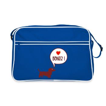 Chew Bone Dachshund - Retro Bag - blue/white - Front