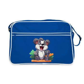 KoaKoala Karaoke auf Bühne - Retro Tasche - Blau/Weiß - Vorne