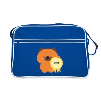 Zertifizierter Tollpatschiger Welpe - Retro Tasche - Blau/Weiß - Vorne