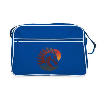 Zodiaque du Cheval de Feu Japonais - Sac Retro - bleu/blanc - Devant