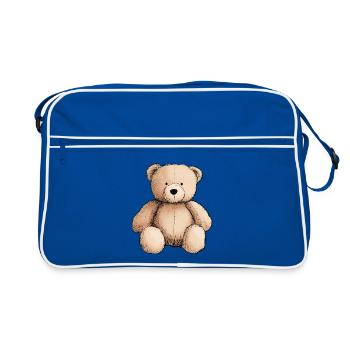 teddy bear, teddy bear, stuffed animal - Retro Bag - blue/white - Front