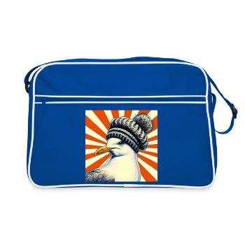 Möwe - Retro Tasche - Blau/Weiß - Vorne
