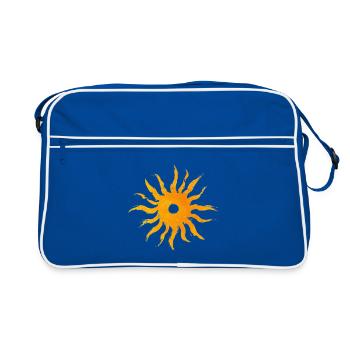 soleil, logo soleil, symbole soleil - Sac Retro - bleu/blanc - Devant