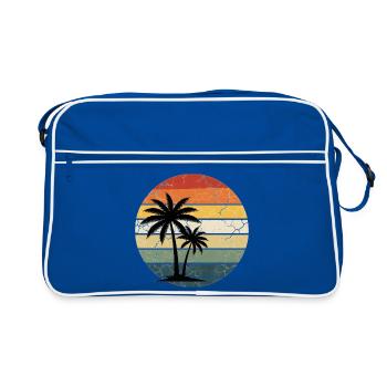 Tropischer Strandurlaub - Retro Tasche - Blau/Weiß - Vorne