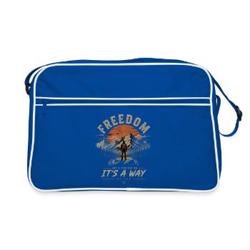 LIBERTÉ, C’EST UN CHEMIN Randonneurs de montagne - Sac Retro - bleu/blanc - Devant