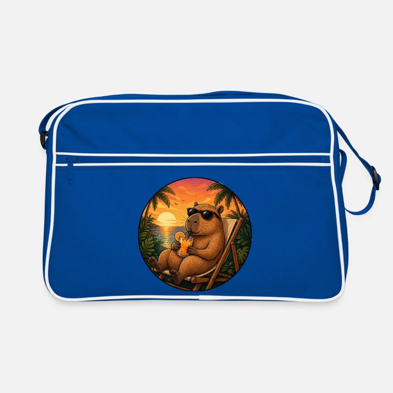 Capibara im Strandkorb Retro Tasche