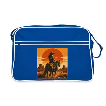 Golden Ember Horse Sunset - Retro Bag - blue/white - Front