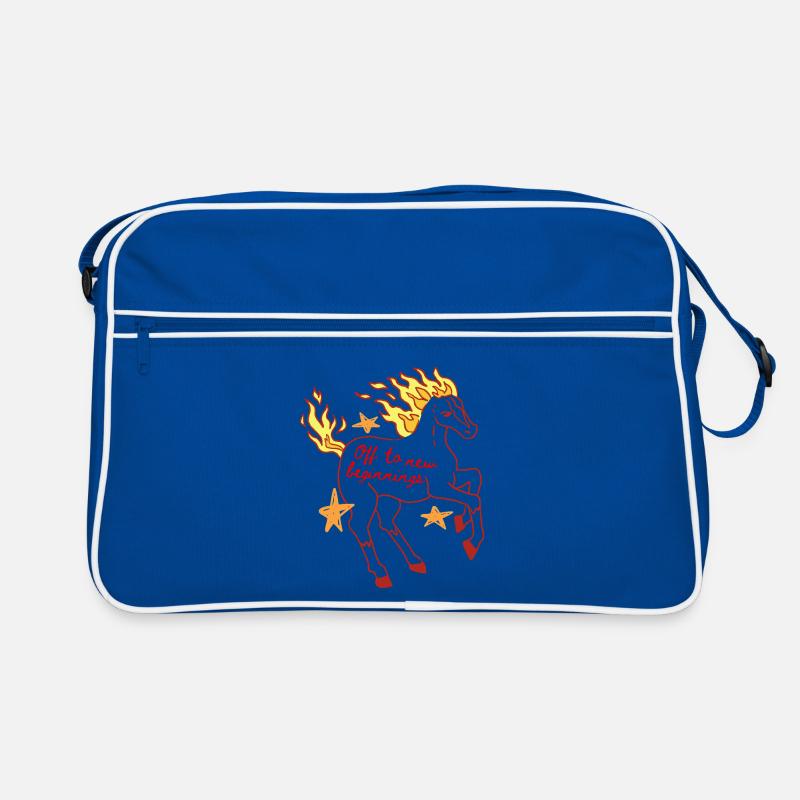 Feuriges Pferd: Aufbruch zu Neuem Retro Tasche