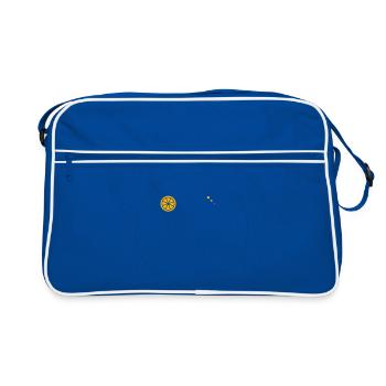 Zitrus Orbit Druck - Retro Tasche - Blau/Weiß - Vorne